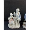 Image 2 : (2) Vintage Pink and Blue Porcelain Victorian Figurines