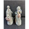 Image 4 : (2) Vintage Pink and Blue Porcelain Victorian Figurines