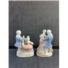 Image 5 : (2) Vintage Pink and Blue Porcelain Victorian Figurines