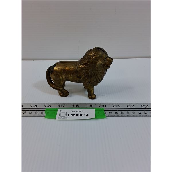 Cast Iron Lion Coin Bank