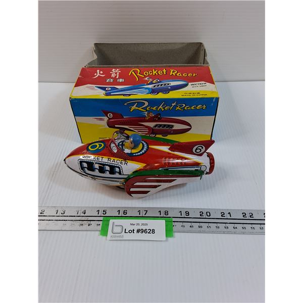 Rocket Racer Friction Tin Toy w/ Siren & Box