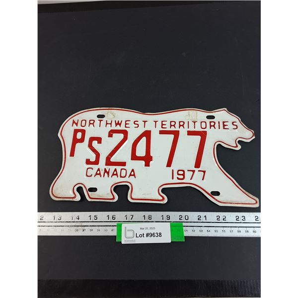 Northwest Territores 1977 License Plate