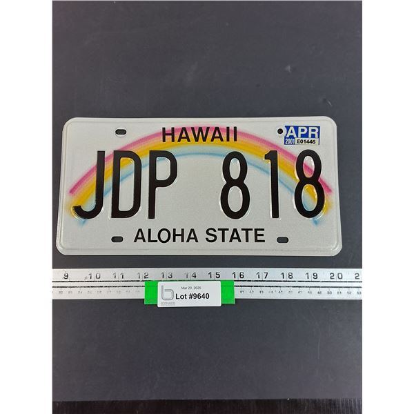 Hawaii 2001 License Plate