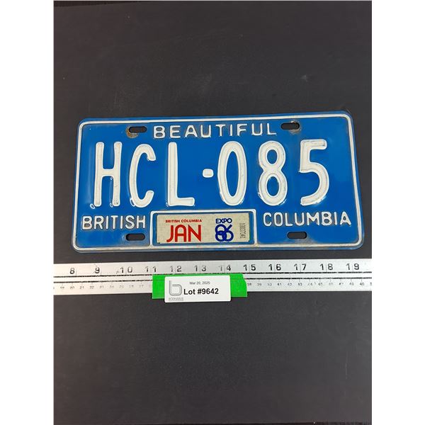 British Columbia 1986 License Plate