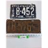 Image 1 : (2) Saskacthewan License Plates: 1927 & 1932