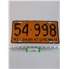 Image 1 : Saskatchewan License Plate - 1942