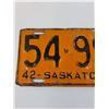 Image 2 : Saskatchewan License Plate - 1942