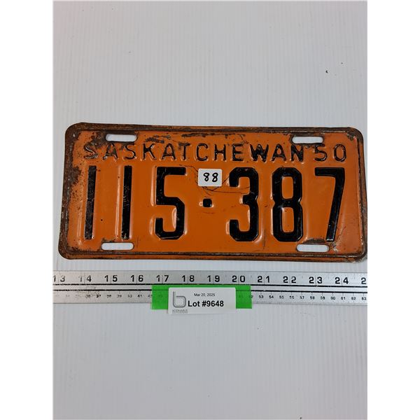 Saskatchewan License Plate - 1950