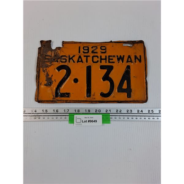 Saskacthewan License Plate - 1929