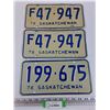 Image 1 : (3) Saskatchewan License Plates: 1976