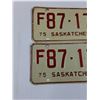 Image 2 : (2) Saskatchewan License Plates - 1975