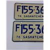 Image 2 : (2) Saskatchewan License Plates - 1976