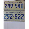Image 2 : (5) SASKATCHEWAN License Plates - 1972