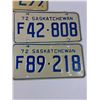 Image 3 : (5) SASKATCHEWAN License Plates - 1972