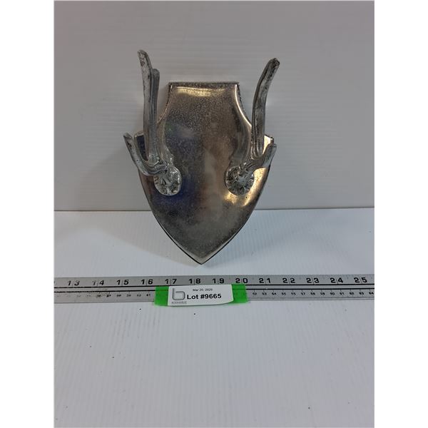 Metal Cast Deer Antler - Wall Mount - 7" x 6"