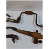 Image 4 : Vintage Tool Lot: Folding Ruler, Hand Drill, Wrenches, Oiler, Tire Socket,  Misc