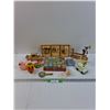 Image 1 : Vintage Toy Lot: Tin Rattler, Bath Toy, Puzzle, Wood Car, (3) Wood Framed Pictures, Misc