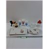 Image 1 : (2) German Democratic Republic Platters, (3) Milk Glass Vases, Clear Glass Juicer, Misc