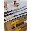 Image 3 : Vintage Knife Carving Set, Knife Sharpener, (2) Knives, Indigenous Pepper Shaker,  Misc