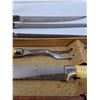 Image 5 : Vintage Knife Carving Set, Knife Sharpener, (2) Knives, Indigenous Pepper Shaker,  Misc
