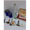 Image 3 : Vintage Razors (Assorted) (2) Noxzema Jars, Watkins Bottle, Misc