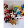 Image 4 : Stuffy Lot: Smurfs, Doll, Moose, Bee, Misc
