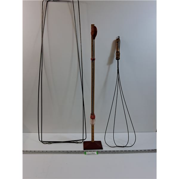 Vintage Rug Beater, Pant Leg Stretchers, Skirt Marker