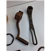 Image 5 : Wooden Basket, Vintage Various Wrenches and Handles