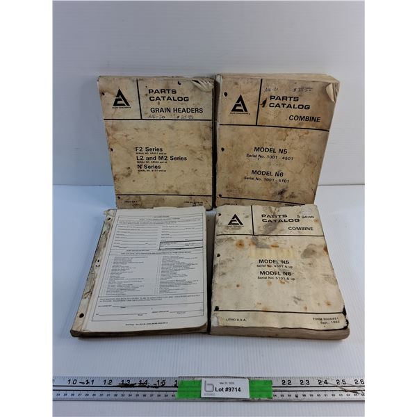 (4) Vintage Allis Chalmers Parts Catalogues