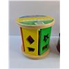 Image 2 : Vintage Shape Sorting Drum, Coffee Cup with Balloon and Musical Tin Box
