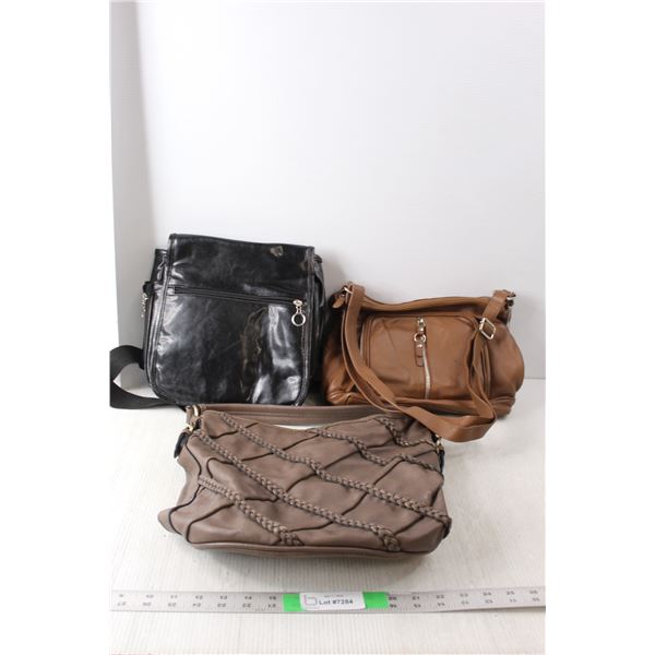 (3) Purses- Pinkstix, Leather, Other