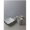 Image 3 : Corelle Dish Set- (11) Cups, (3) Bowls