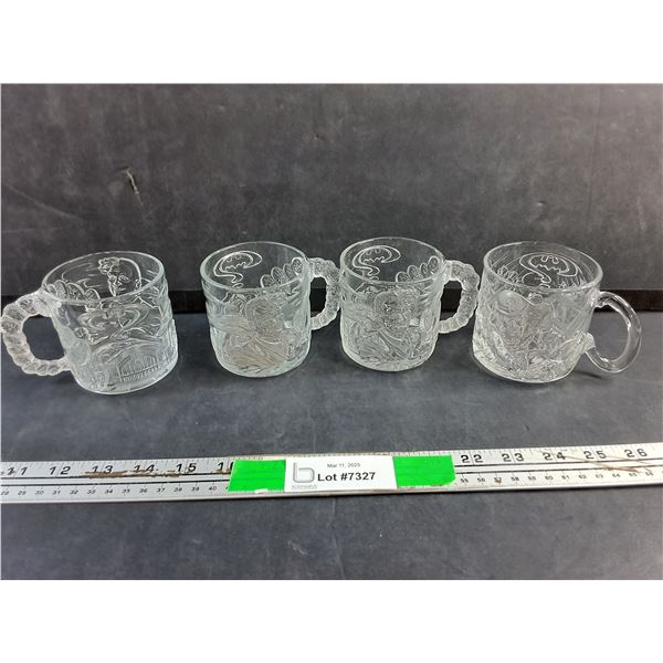 (4) McDonald's Two Face Batman Glass Mugs