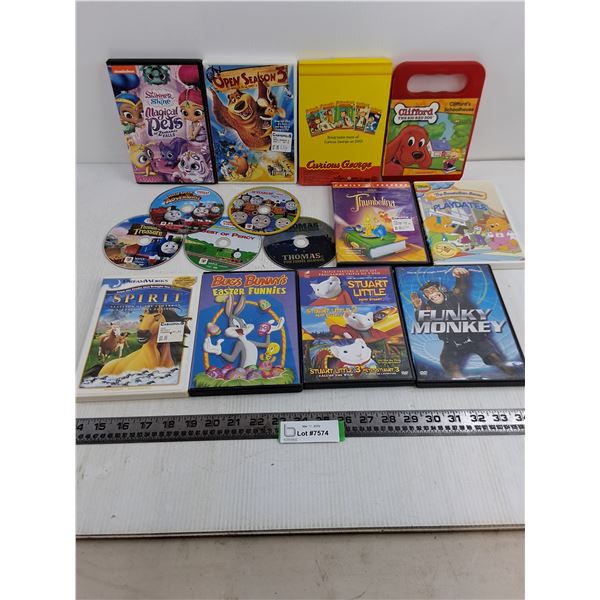 (15) Children's DVD Movies (Thomas Train, Bugs Bunny, Clifford)