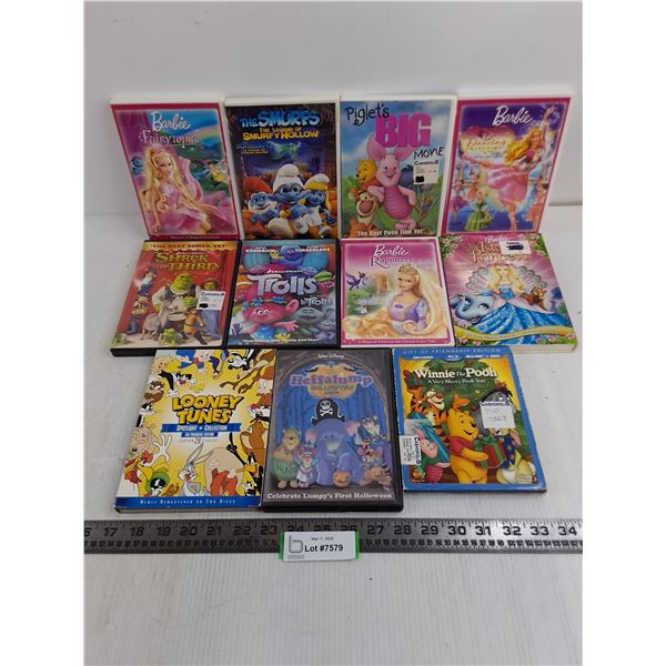 (11) Children's DVD Movies (Looney Tunes, Smurfs, Winnie the Pooh)