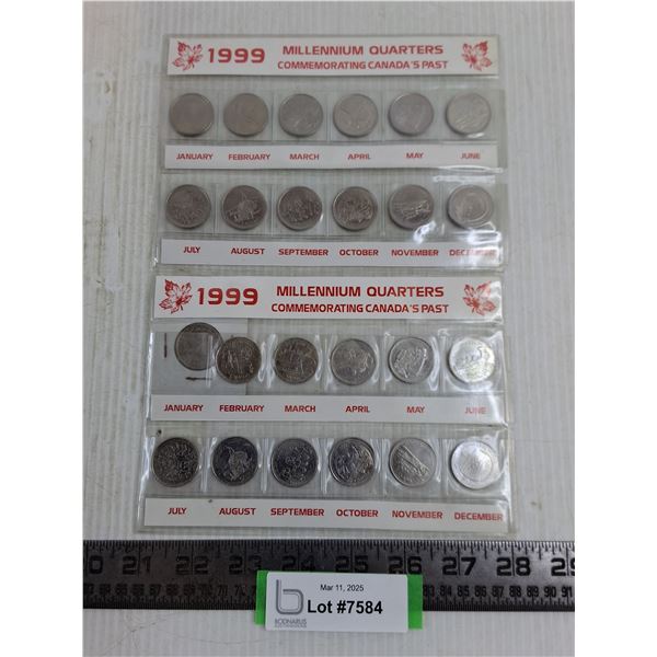 (2) Sets of 1999 Millennium Canadian Quarters