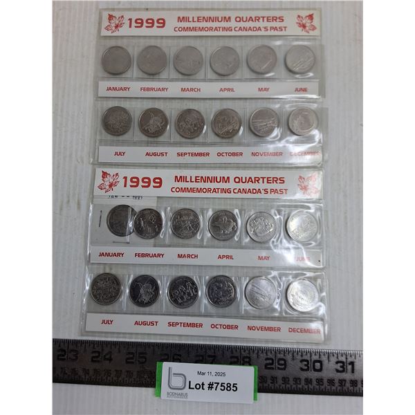 (2) Sets of 1999 Millennium Canadian Quarters