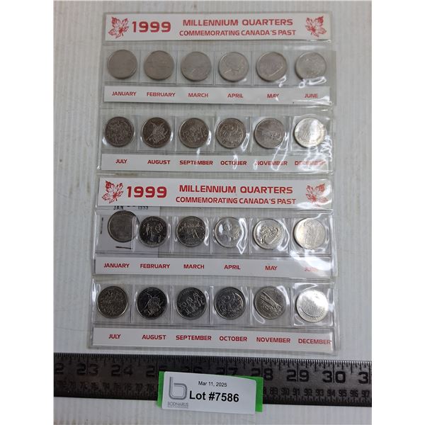 (2) Sets of 1999 Millennium Canadian Quarters