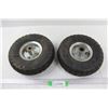 Image 1 : (2) Small Wheels Both, 4.10/ 3.50- 4.- Both As Is, Might Hold Air