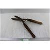 Image 1 : Pair Of Vintage Wooden Handled Tree Branch Clippers- As Is