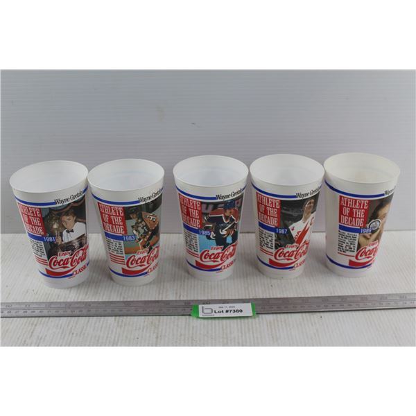 (5)Commemorative, Wayne Gretzky Coke Cups Athlete Of The Decade