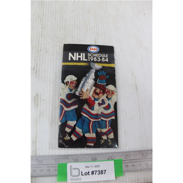 1983-84 Esso NHL Schedule