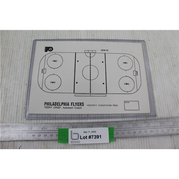 Philadelphia Flyers Terry Crisp Assistant Coach Pad, 1978- 79 Season