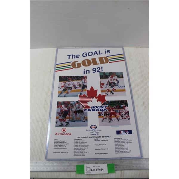 1992 Olympic Team Canada Hockey Winter Games Schedule