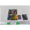 Image 1 : Super Heros Lot, (4) 1994 Uncut Marvel Cards, Mini Spiderman Comic, Misc