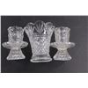 Image 2 : Set of Glass Candleholders (2) & Vase