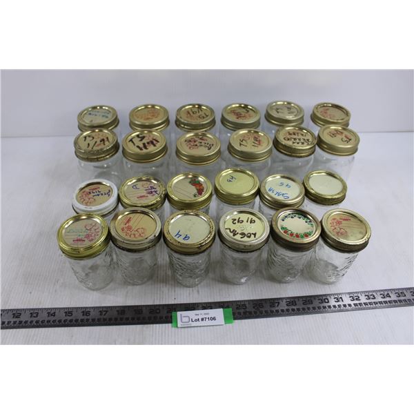(24) Glass Canning Jars with Sealer Lids