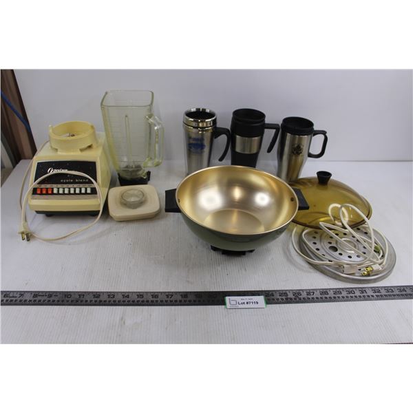 Osterizer Galaxie Vintage Blender - Tested, Vintage Cornwall Bun Warmer - Tested, (3) Insulated Trav