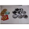 Image 4 : Vintage Dishes Lot (Glass Platters, 3-Footed Bowls, Coasters, Stainless Steel Candle Holders, Misc.)