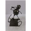 Image 2 : (4) Wind Chimes, Metal Art "Tipsy Golfer" Wine Bottle Caddy, "Harvest Blessings" Table Decor
